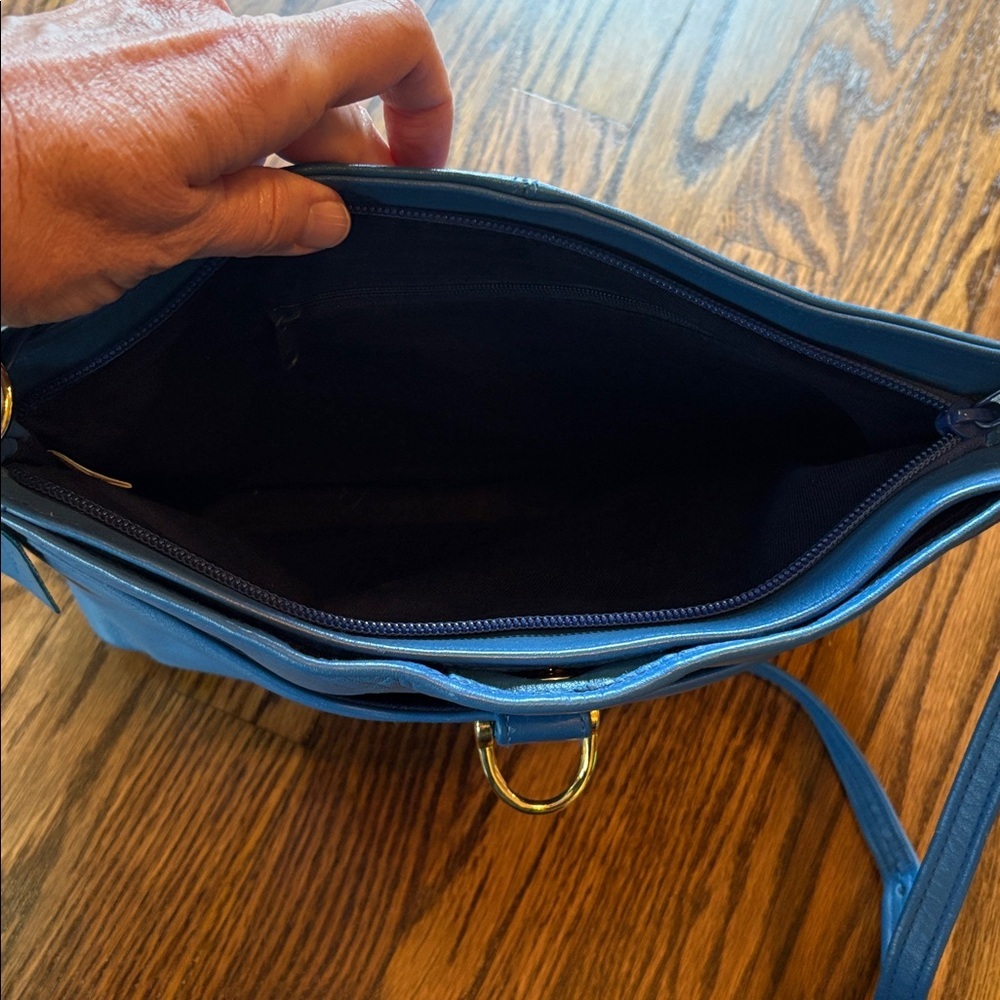 Alicia Genuine Leather Royal blue should strap colorful purse - Picture 8 of 10
